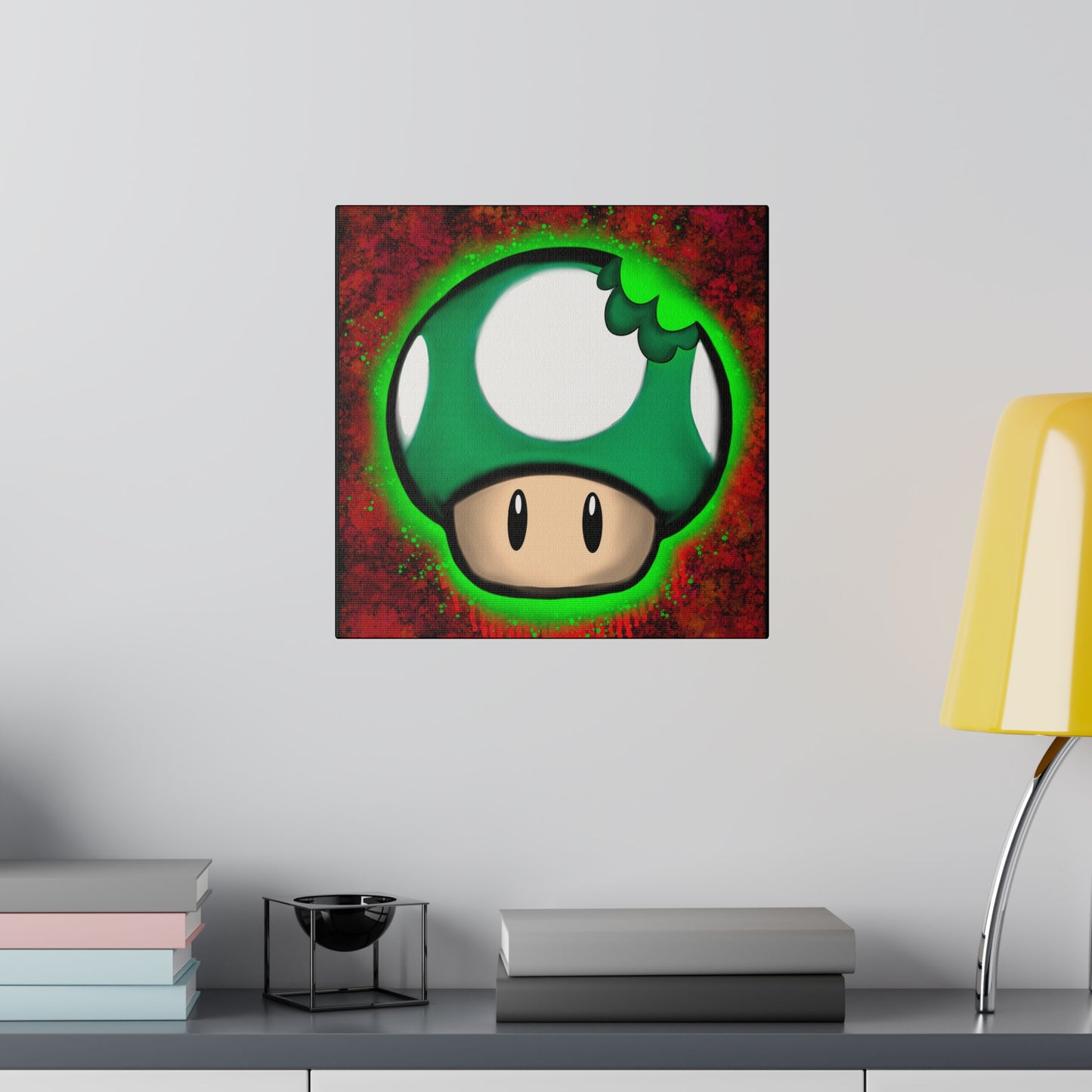One-Up Splatter Mushroom - Canvas Print